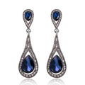 Luxury Bridal Teardrop Rhinestone Crystal Long Dangle Earrings For Women Wedding Party Banquet Gift