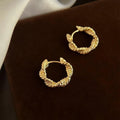 14K Plated Copper Twisted Round Geometric Drop Earrings Minimalist Office Jewelry