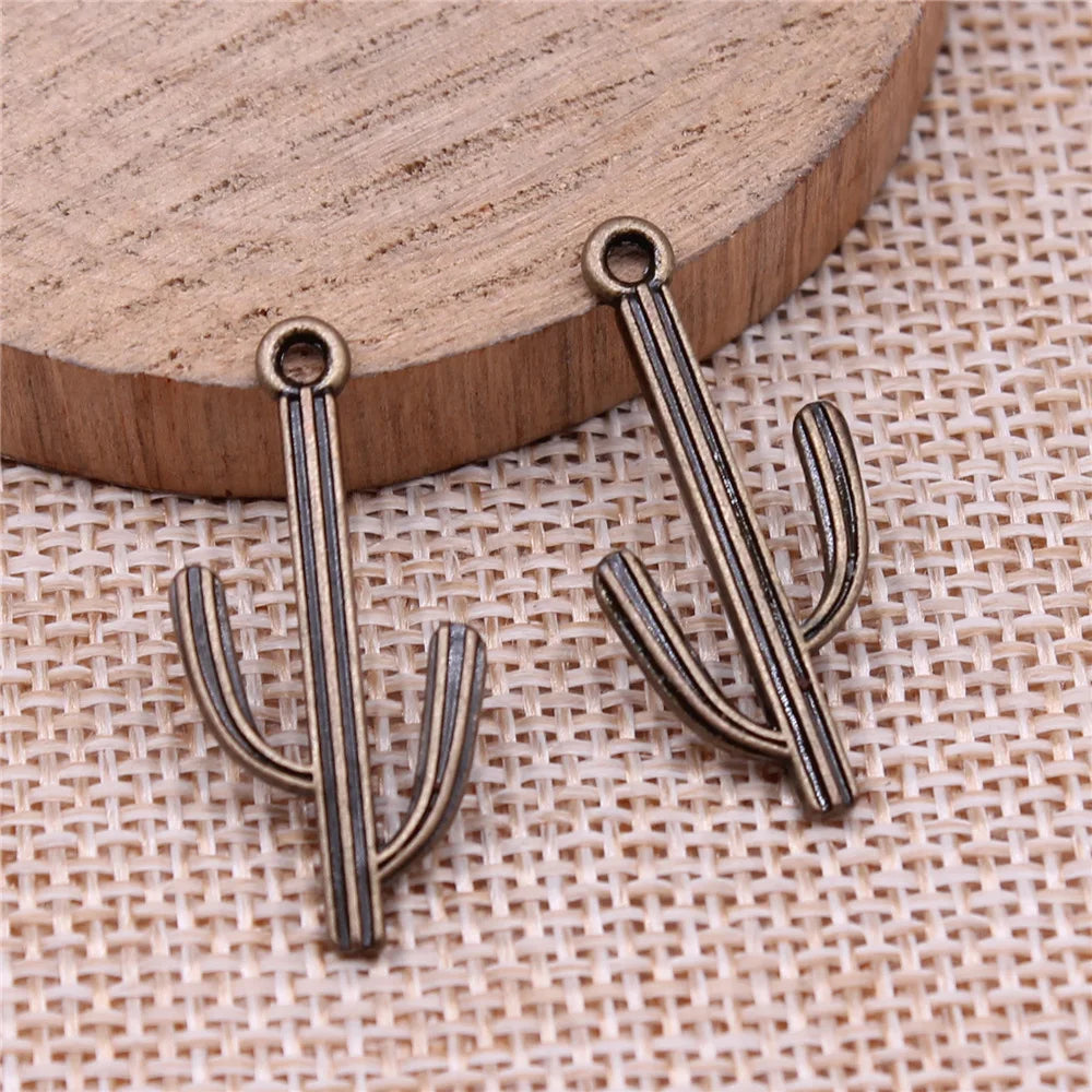 14x29mm 1.2g Multicolor Zinc Alloy Cactus Charm Pendant for DIY Necklace Bracelet Jewelry Making