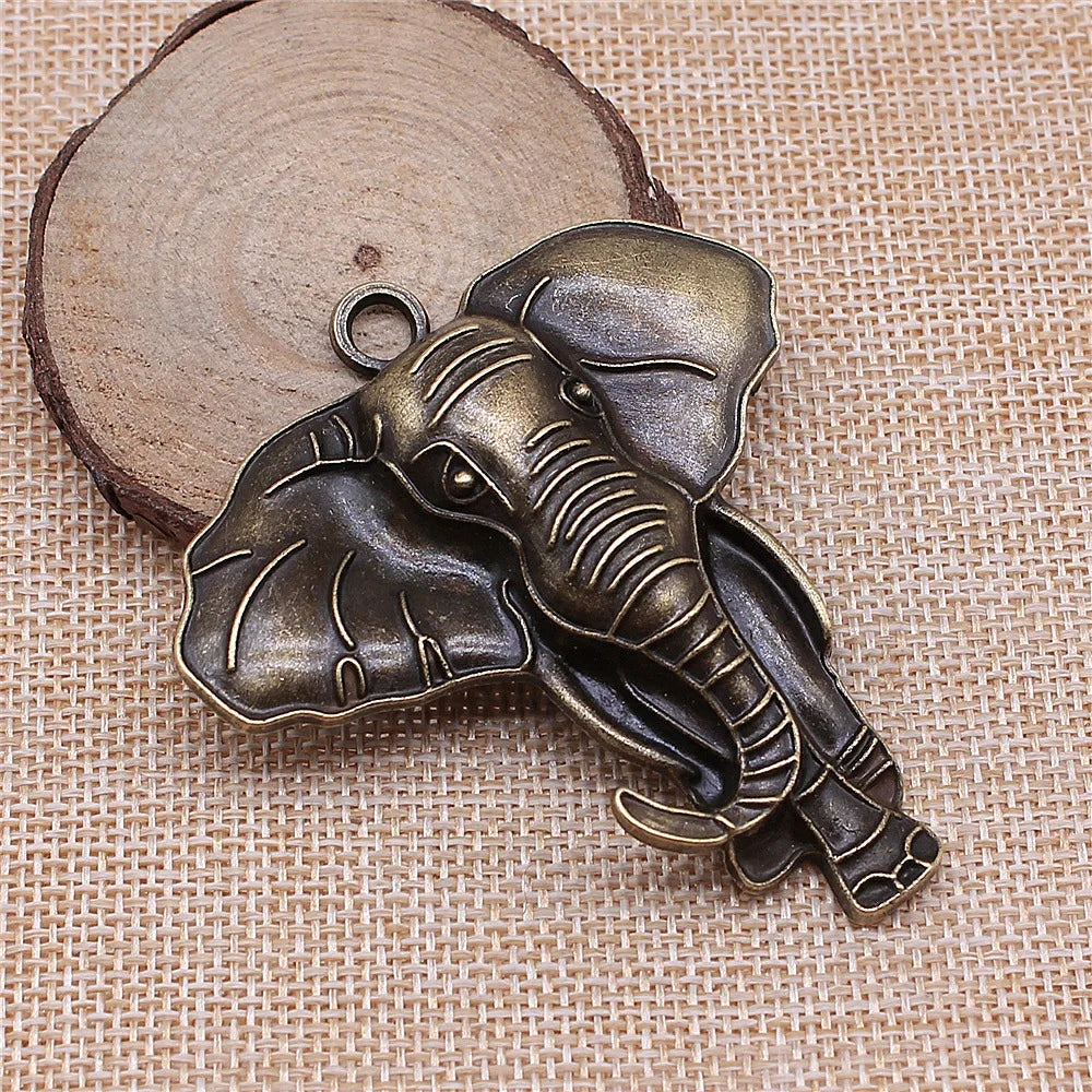 71x63mm 20.7g Multicolor Zinc Alloy Elephant Charm Pendant for DIY Statement Necklace Jewelry Making