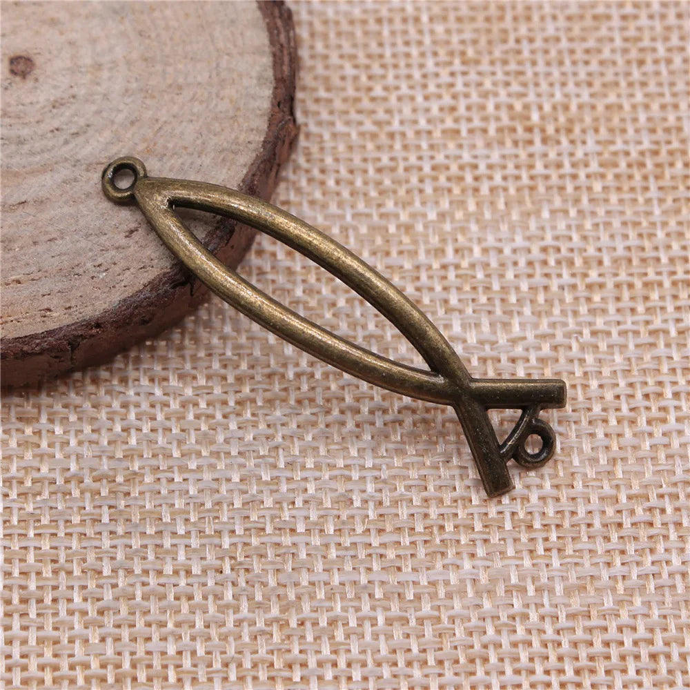 48x10mm 2g Multicolor Zinc Alloy Fish Connector Charm for DIY Bracelet Necklace Making
