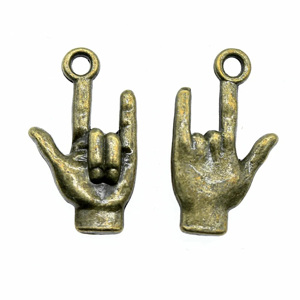 22x13mm 1.6g Multicolor Zinc Alloy I Love You Hand Gesture Charm Pendant for DIY Jewelry Making