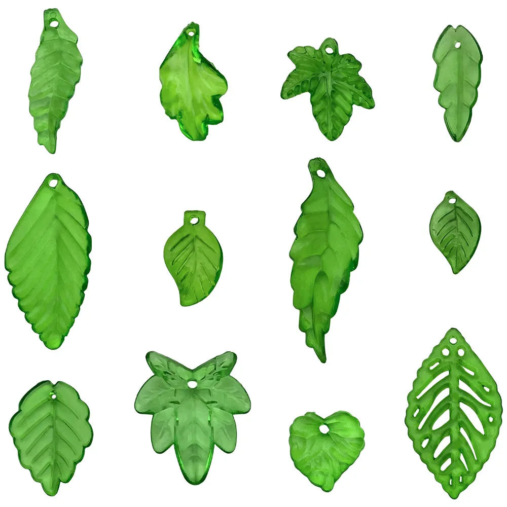 Transparent Acrylic Maple Leaf Green Leaf Grape Leaf loose beads for DIY bracelet making