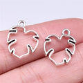 19x15mm 0.92g Antique Silver Zinc Alloy Hollow Leaf Charm Pendant for DIY Necklace Bracelet Making