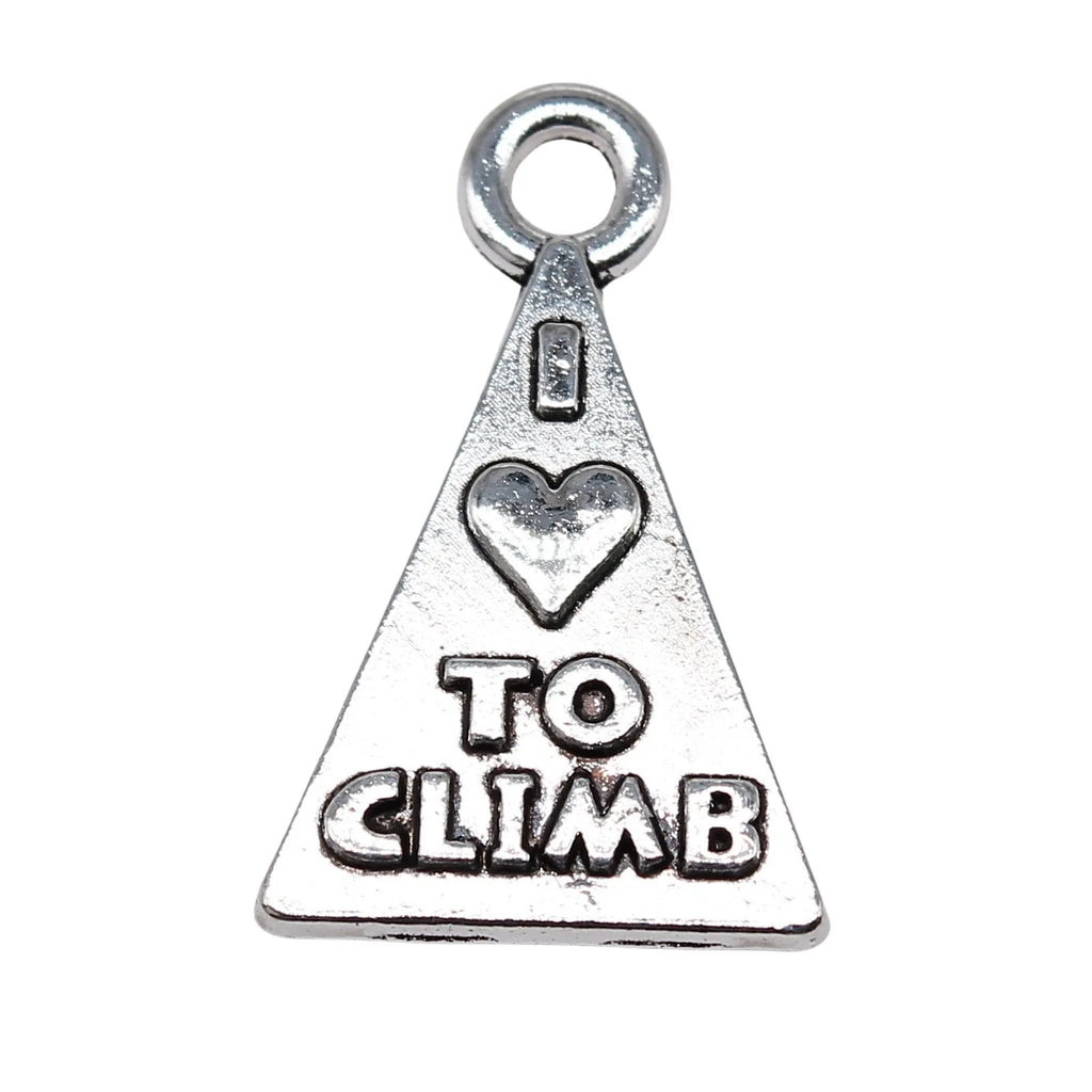 26x16mm 2.73g Antique Silver Zinc Alloy I Love Hiking Charm Pendant for DIY Outdoor Theme Jewelry