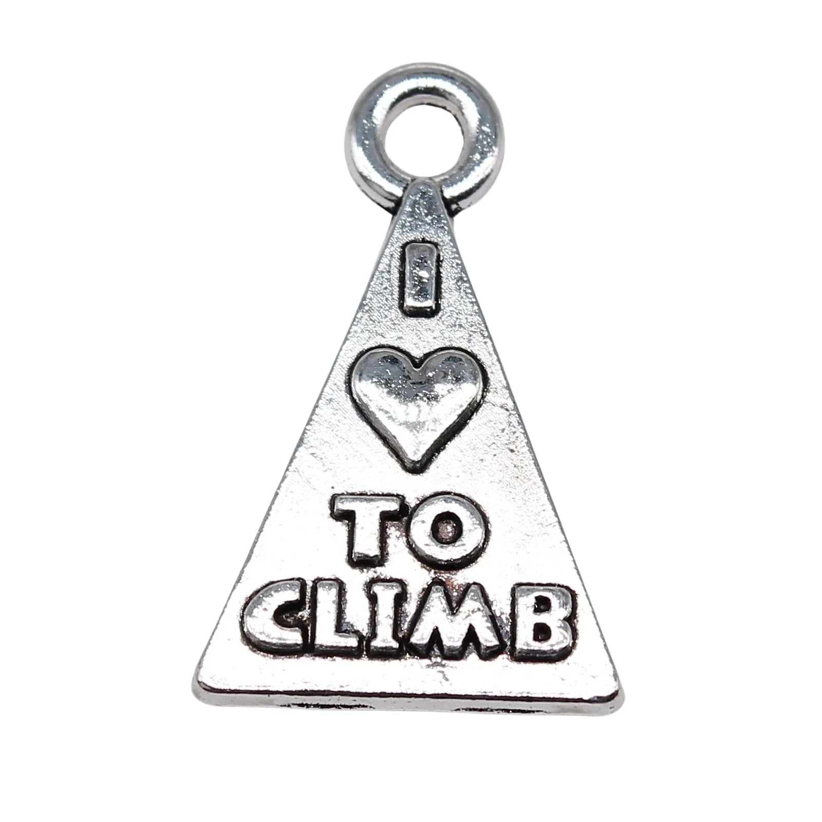 26x16mm 2.73g Antique Silver Zinc Alloy I Love Hiking Charm Pendant for DIY Outdoor Theme Jewelry