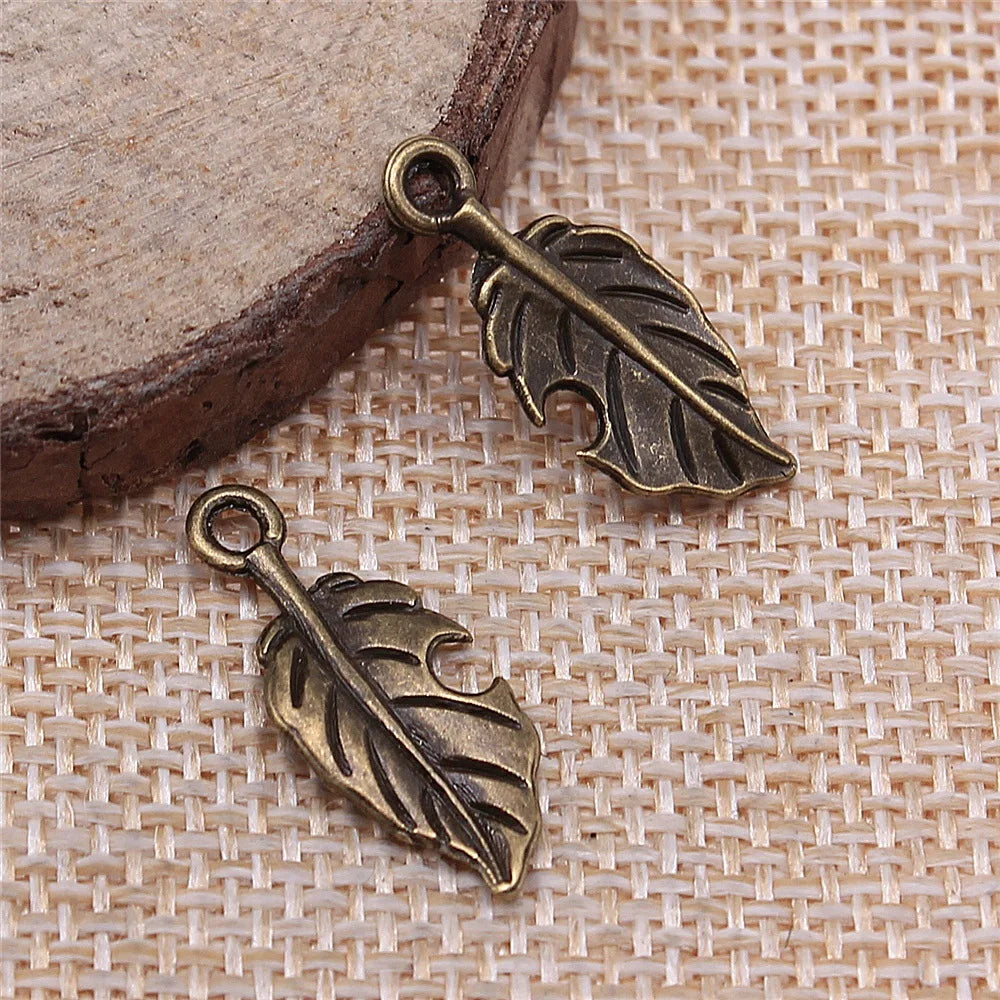 22x10mm 0.7g Multicolor Zinc Alloy Leaf Charm Pendant for DIY Necklace Bracelet Jewelry Making