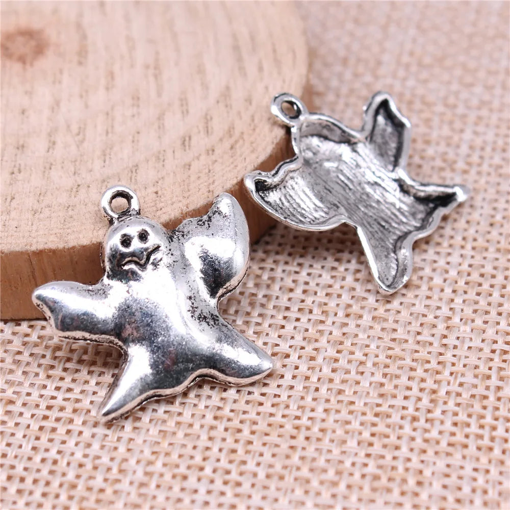 24x23mm 1.8g Multicolor Zinc Alloy Halloween Ghost Charm Pendant for DIY Necklace Bracelet Jewelry Making