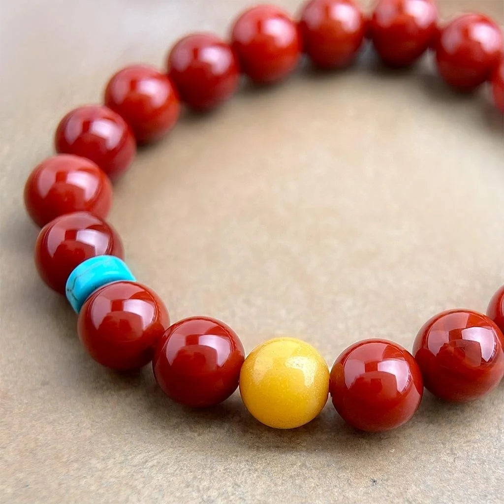 Vintage Ethnic Geometric Agate Natural Stone Beaded Bracelet For Women Handmade Jewelry