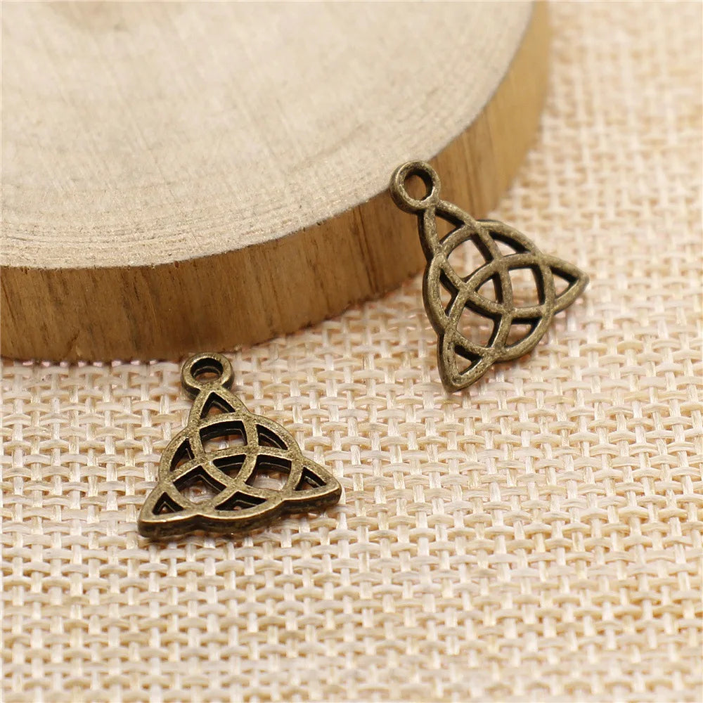 16x14mm 0.9g Multicolor Zinc Alloy Celtic Amulet Celtic Knot Charm Pendant for DIY Necklace Bracelet Making