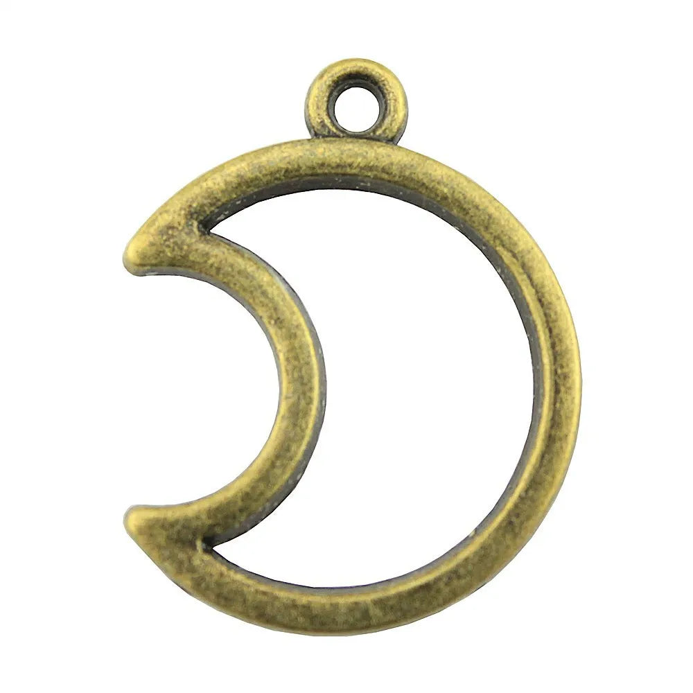 21x26mm 1.5g Multicolor Zinc Alloy Moon Charm Pendant for DIY Necklace Bracelet Jewelry Making