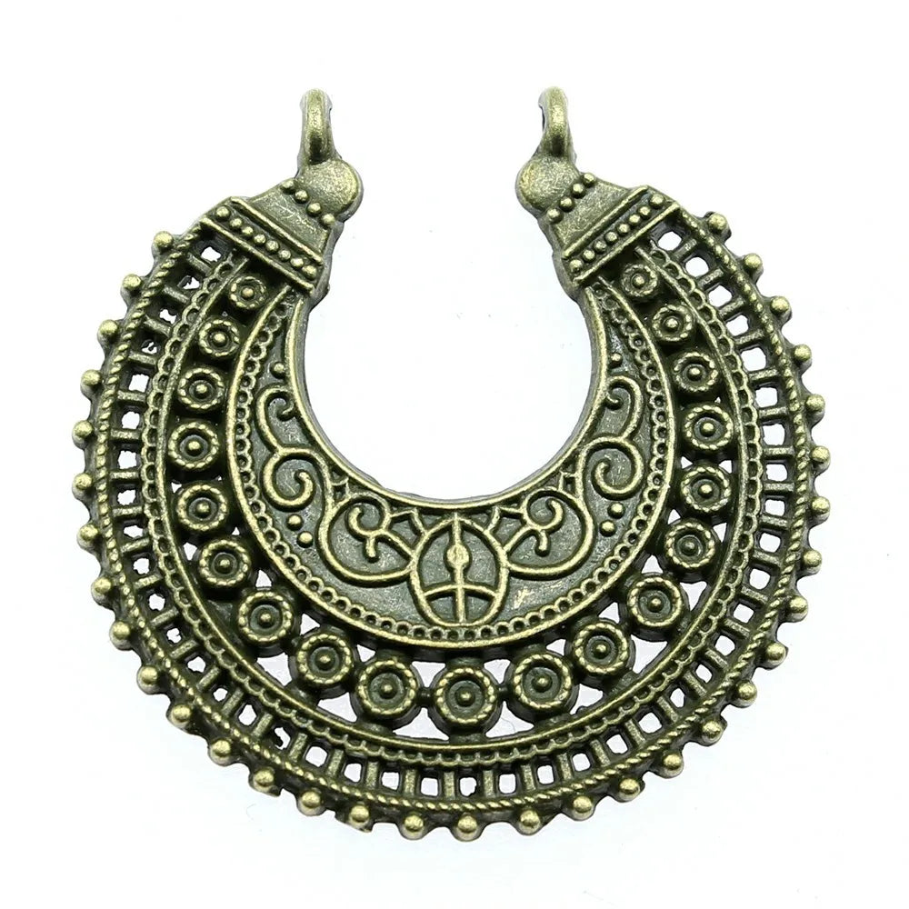 38x37mm 5g Multicolor Zinc Alloy Half Moon Earring Connector Charms for DIY Earrings Jewelry Making