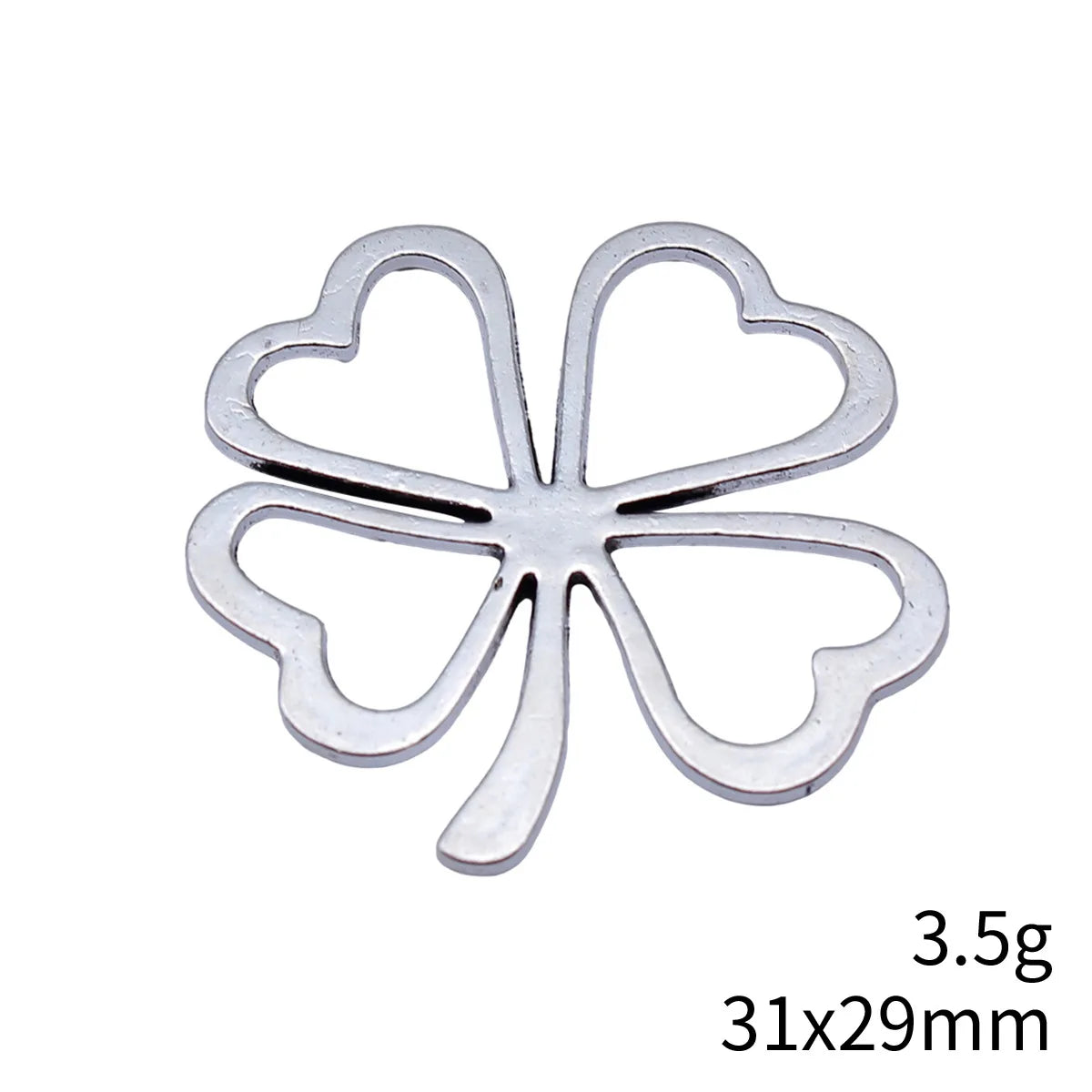 31x29mm 3.5g Antique Silver Zinc Alloy Hollow Four Leaf Clover Charm Pendant for DIY Jewelry Making