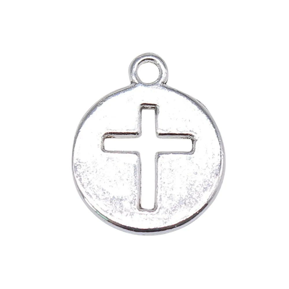 15mm 1.2g Multicolor Zinc Alloy Cross Charm Pendant for DIY Bracelet Necklace Jewelry Making