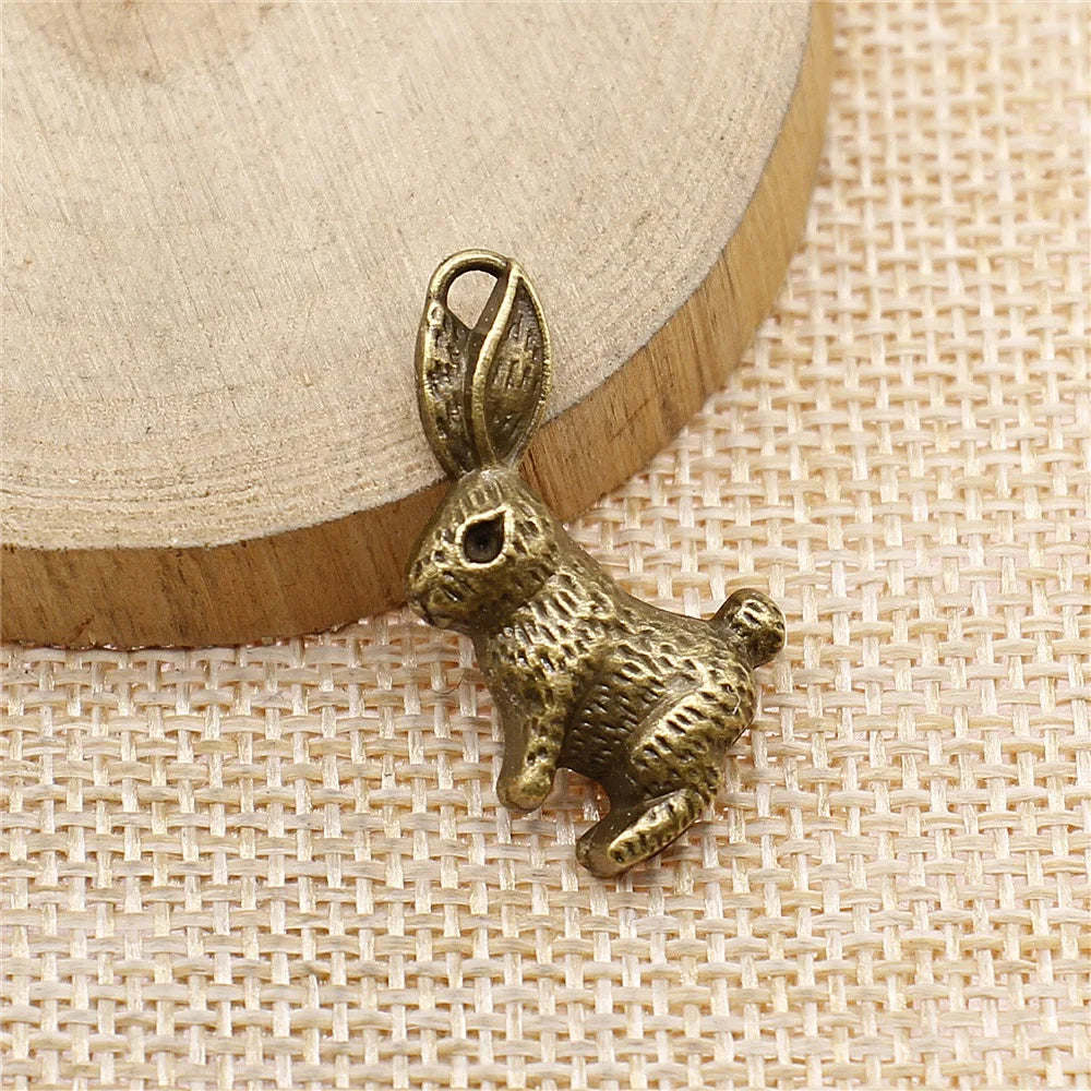 29x19mm 1.9g Zinc Alloy Rabbit Charm Pendant for DIY Necklace Bracelet and Clothing Accessory Making