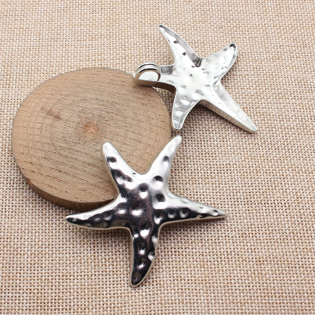 64x55mm 11g White K Tone Zinc Alloy Large Starfish Charm Pendant for Ocean Theme DIY Jewelry