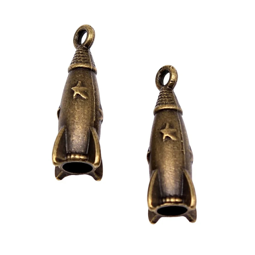 24x9x9mm 3g Multicolor Zinc Alloy Rocket Charm Pendant for DIY Bracelet Necklace Jewelry Making