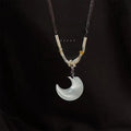 New Chinese Style Copper Glass Cat Eye Moon Geometric Collarbone Necklace For Women