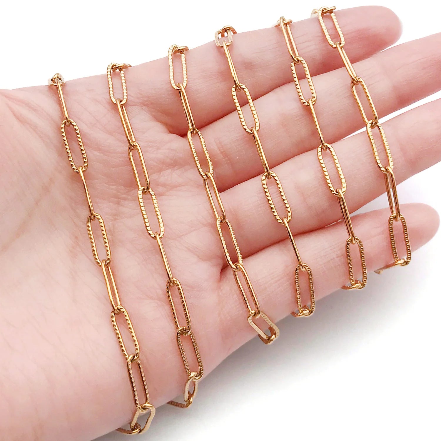 Embossed Stainless Steel Oval Cross Chain for Necklace and Bracelet Jewelry Making