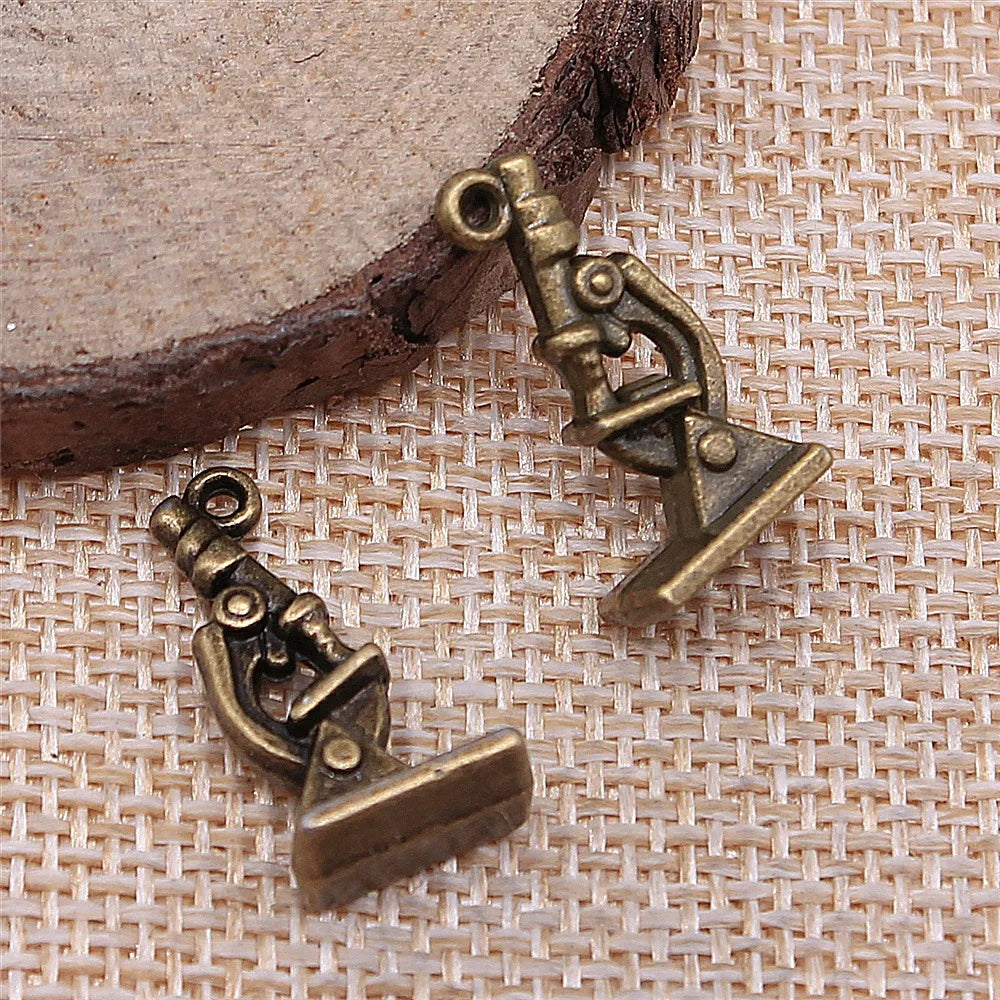 21x11mm 2.5g Multicolor Zinc Alloy Microscope Charm Pendant for DIY Bracelet Necklace Jewelry Making