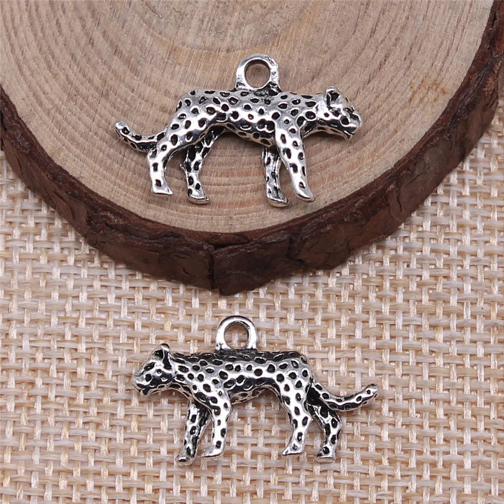 24x15mm 2.5g Zinc Alloy Leopard Charm Pendant for DIY Necklace Bracelet Jewelry Making