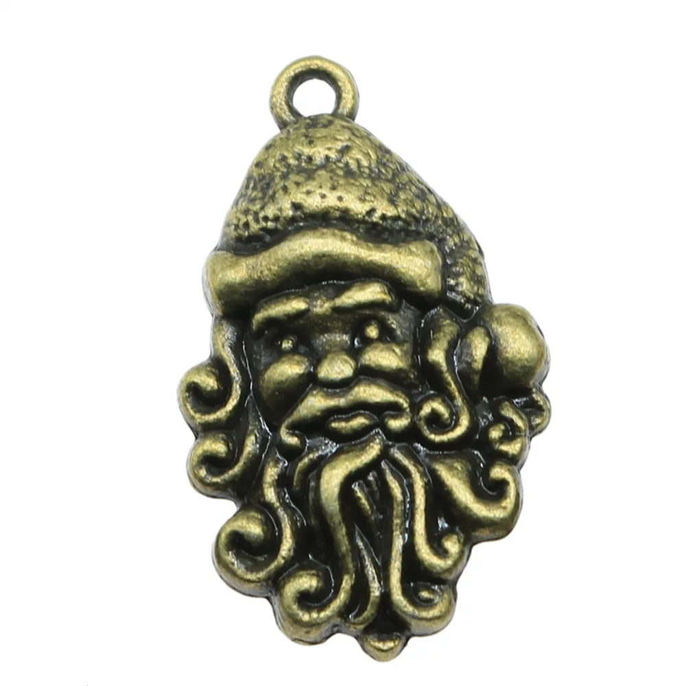 31x19mm 3.3g Multicolor Zinc Alloy Santa Claus Charm Pendant for DIY Christmas Jewelry Making