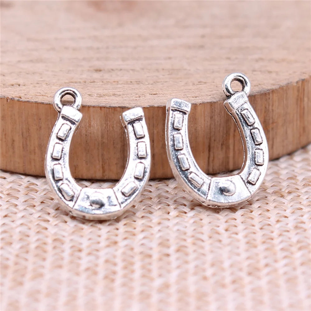 15x12mm 0.9g Multicolor Zinc Alloy Horseshoe Charm Pendant for DIY Bracelet Necklace Making