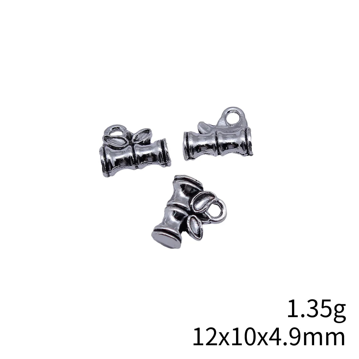 12x10x4.9mm 1.35g Antique Silver Zinc Alloy Bamboo Segment Charm Pendant for DIY Necklace Bracelet Jewelry
