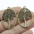 40x27mm 3.7g Multicolor Zinc Alloy Oval Tree of Life Round Charm Pendant for DIY Jewelry Making