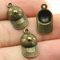 20x10mm 1.1g Multicolor Zinc Alloy Baseball Cap Charm Pendant for Sports Theme DIY Jewelry Making