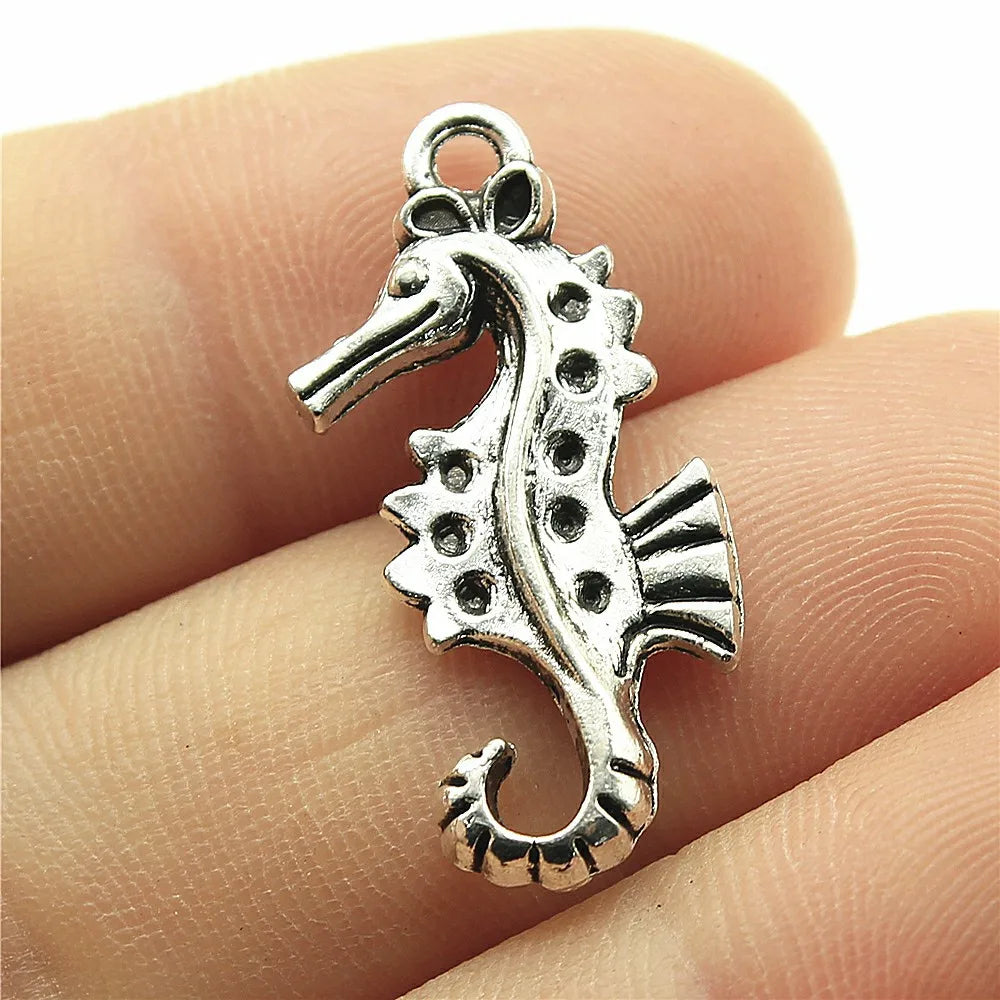 28x13mm 2.1g Multicolor Zinc Alloy Seahorse Charm Pendant for Ocean Theme DIY Jewelry Making