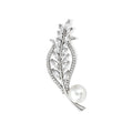 Elegant Wheat Ear Alloy Brooch With Pearl And Zircon Rhinestones, Luxury Lapel Pin Suit Corsage Gift