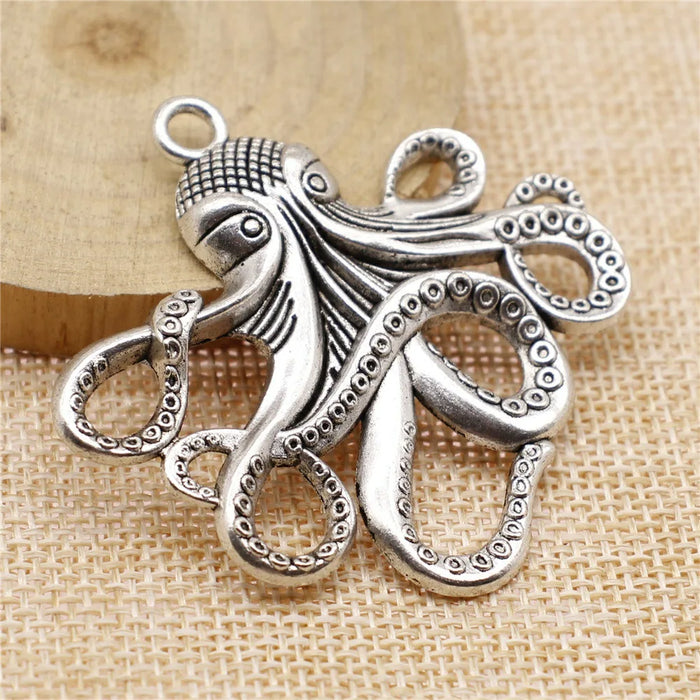 59x57mm 12.2g Multicolor Zinc Alloy Large Octopus Fish Charm Pendant for DIY Ocean Theme Jewelry Making