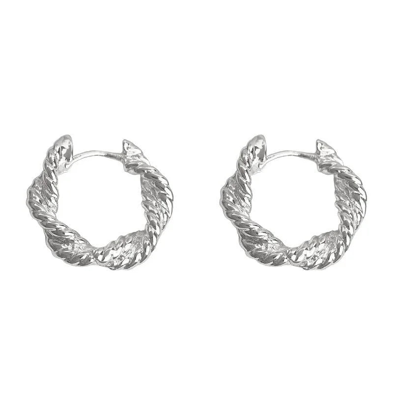 Minimalist Copper Geometric Circle Hoop Earrings Trendy Sweet Cool Commuter Jewelry