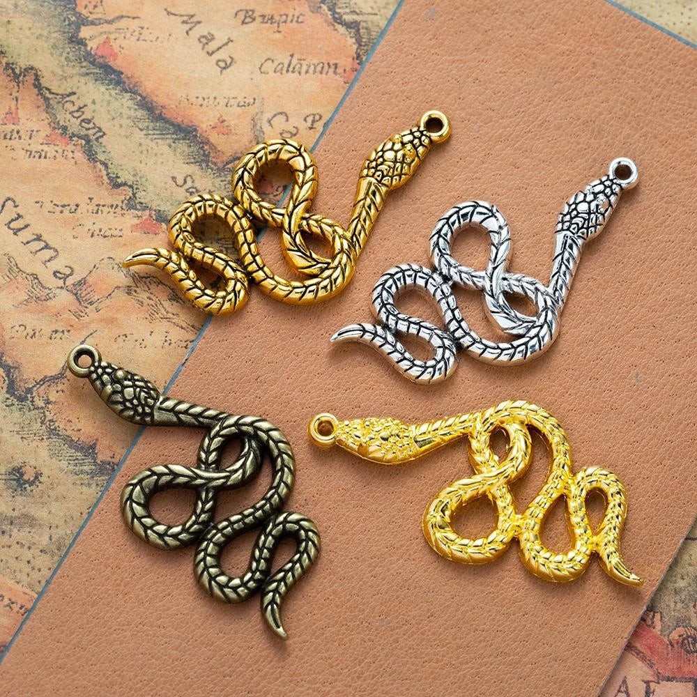 53x26MM Zinc Alloy Snake Charm Pendant for DIY Necklace Bracelet Jewelry Making