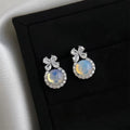 Eco-Friendly Copper Zircon Butterfly Flower Stud Earrings Sweet Light Luxury Geometric Jewelry