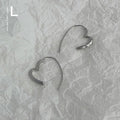 Minimalist Silver Smooth Copper Hollow Heart Hoop Earrings For Women Commuter Fashion Jewelry