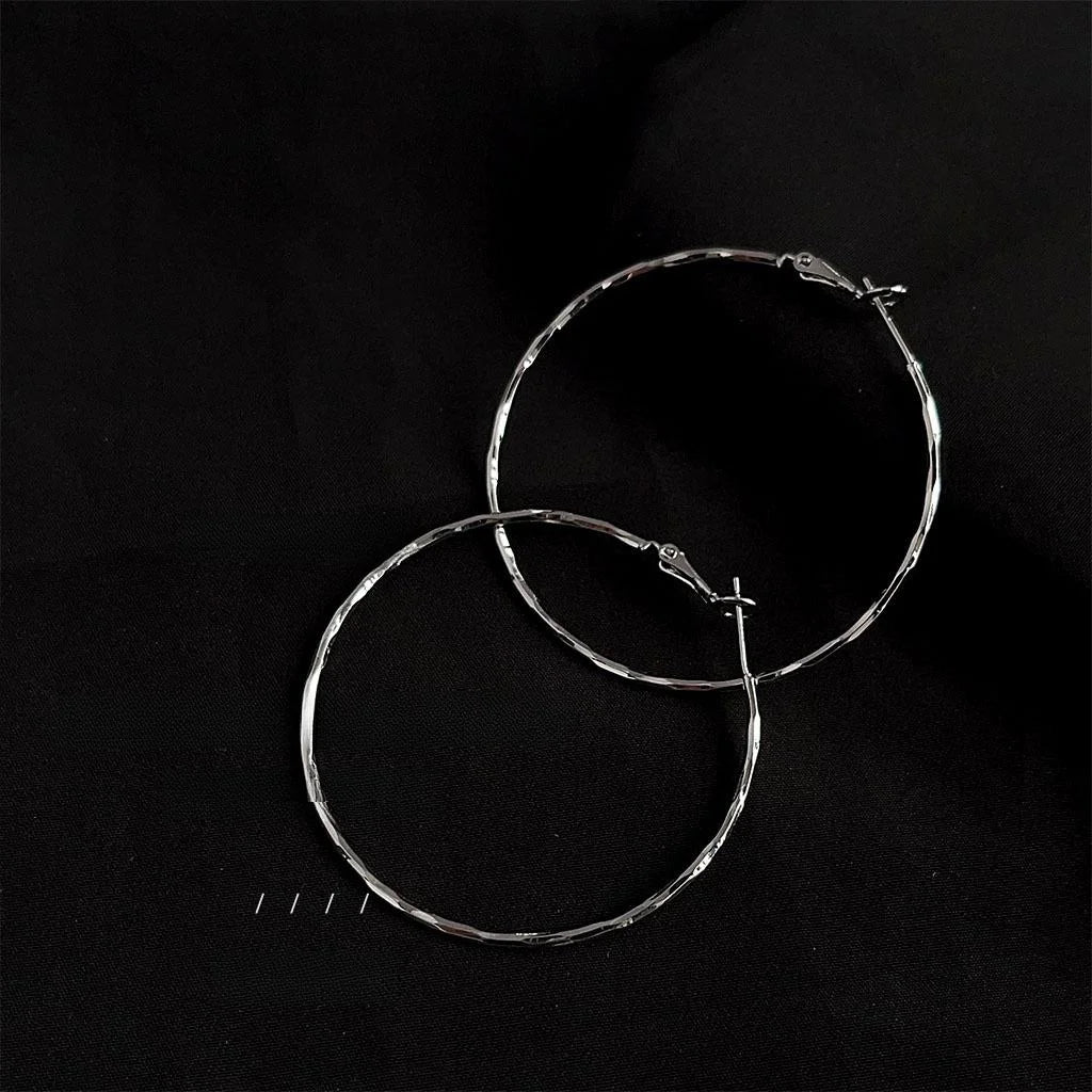 Exaggerated Copper Round Hoop Earrings Geometric Minimalist Sweet Cool Statement Jewelry