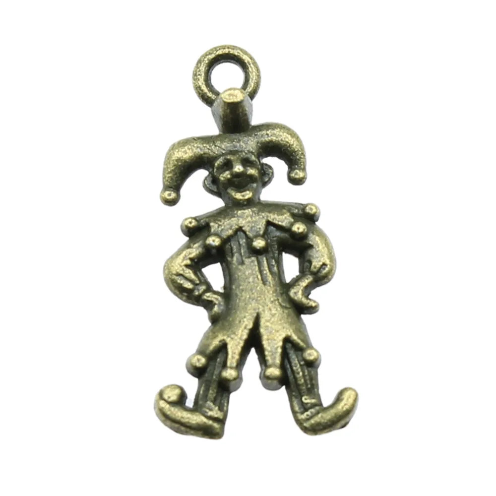 24x12mm 1.8g Multicolor Zinc Alloy Jester Clown Charm Pendant for DIY Funny Theme Jewelry Making