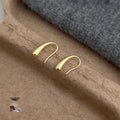 14K Gold Plated Copper U Shape Geometric Line Stud Earrings Minimalist European Style