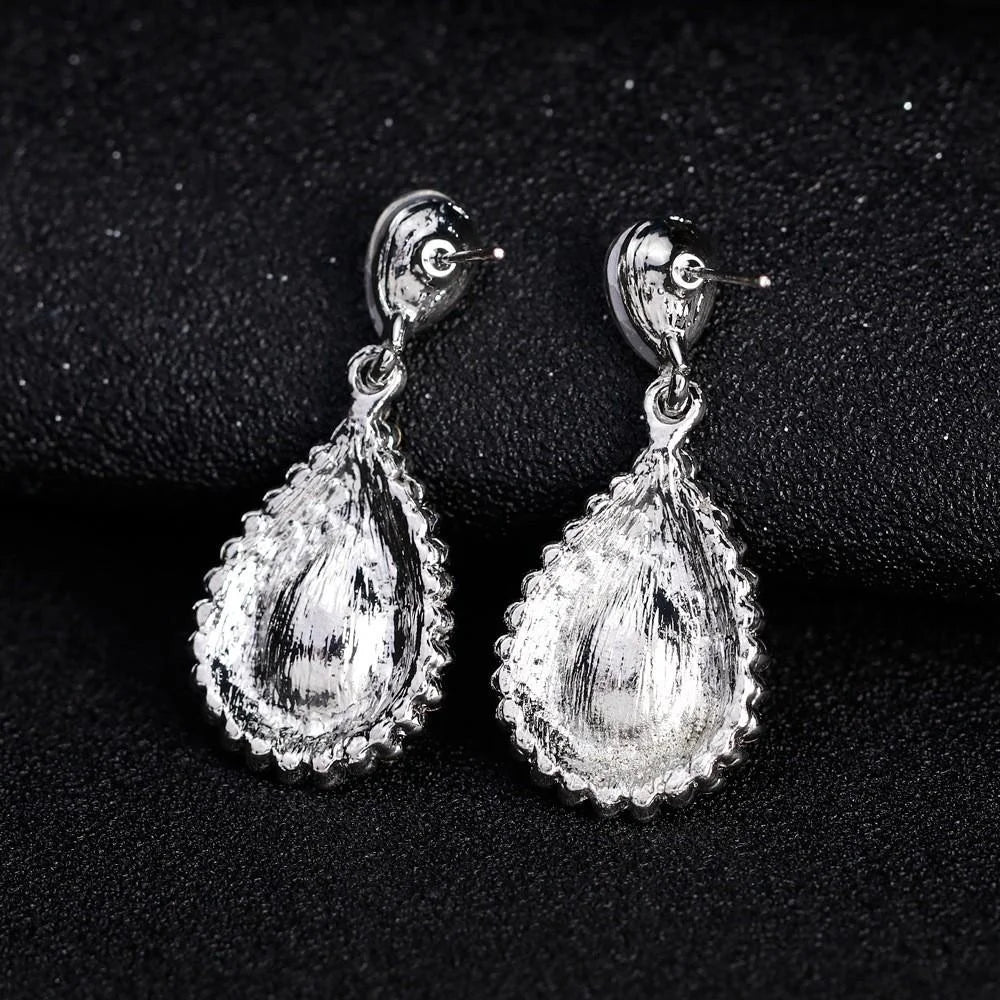 Luxury Statement Teardrop Crystal Rhinestone Alloy Dangle Earrings For Wedding Party Banquet Gift
