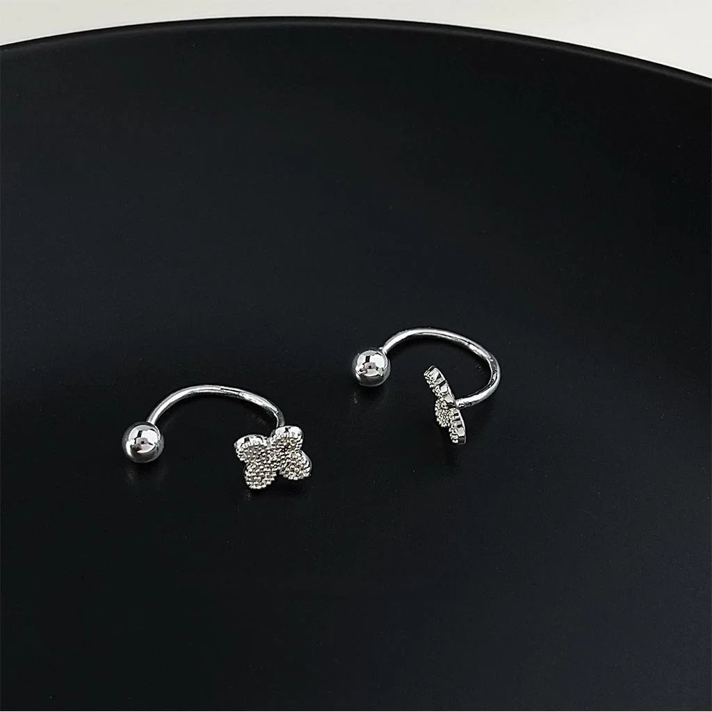 Eco-Friendly Copper Hollow Flower Drop Earrings, Two-Way Fresh Sweet Commuter Jewelry