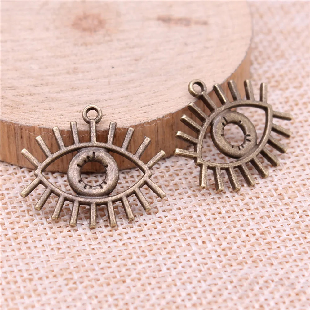 26x22mm 1.9g Multicolor Zinc Alloy Eye Charm Pendant for DIY Necklace Bracelet Jewelry Making