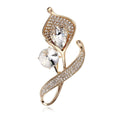 Elegant Blue Crystal Flower Brooch With Rhinestone Pave, Silver Alloy Lapel Pin Corsage Gift