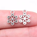 14x10mm 0.5g Antique Silver Zinc Alloy Flower Charm Pendant for DIY Handmade Jewelry Making
