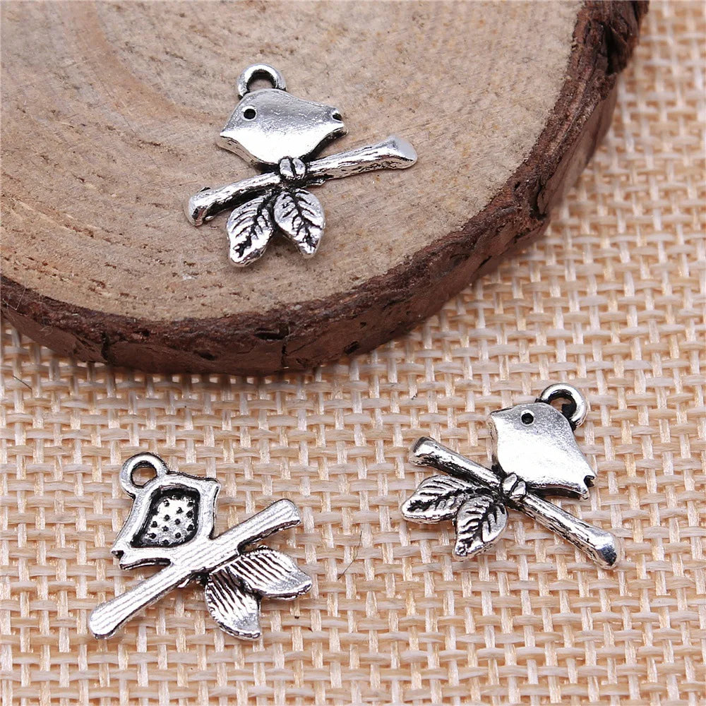 17x16mm 0.8g Multicolor Zinc Alloy Bird Charm Pendant for DIY Necklace Bracelet Jewelry Making
