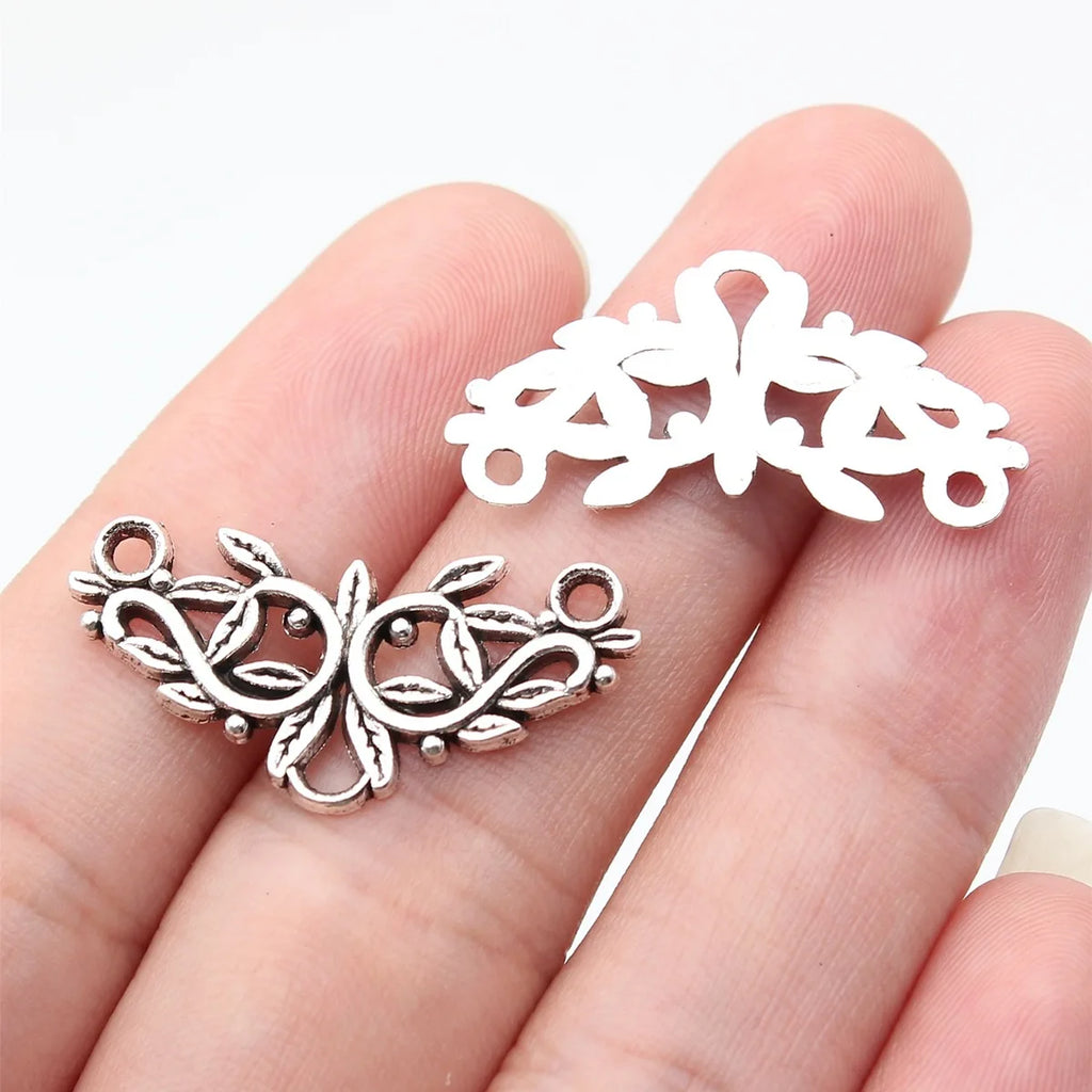 29x14mm 1.35g Antique Silver Zinc Alloy Tree Branch Connector Charm for DIY Necklace Bracelet Making