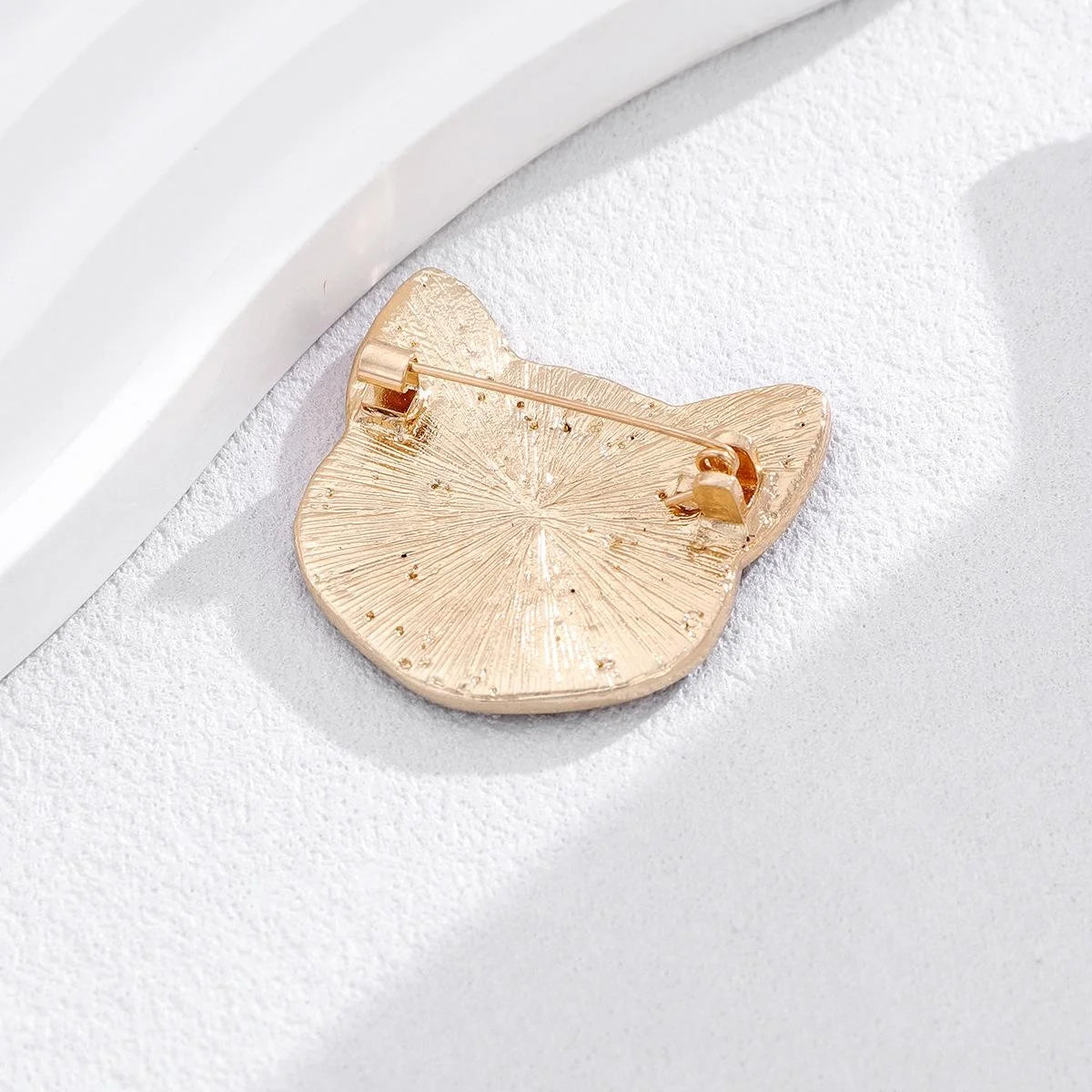 Cute Enamel Rhinestone Alloy Cat Brooch For Women, Korean Style Lapel Pin Corsage Suit Accessory Gift