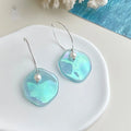 Ocean Vacation Irregular Geometric Acrylic And Glass Pearl Drop Earrings For Women