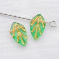 Czech Glass Gold Painted Leaf Spacer Beads for Bracelet and Necklace Jewelry Making